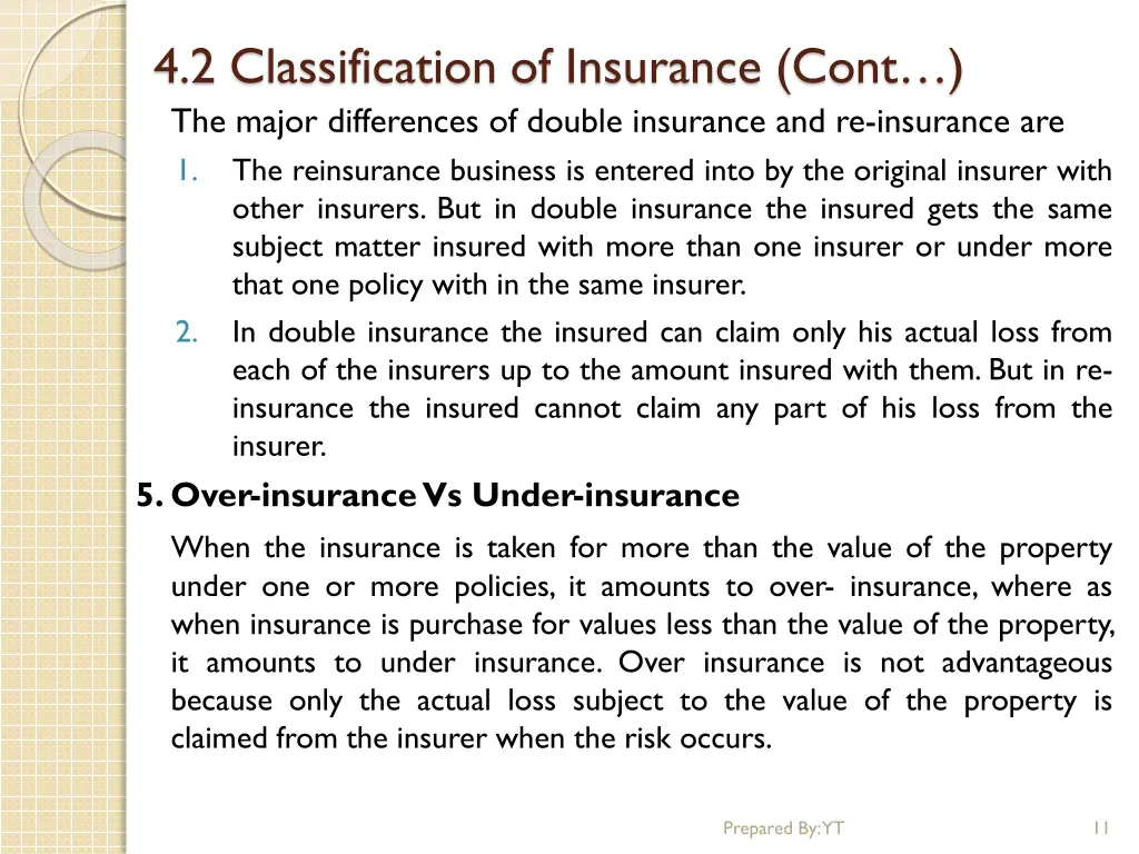 4 2 classification of insurance cont 5