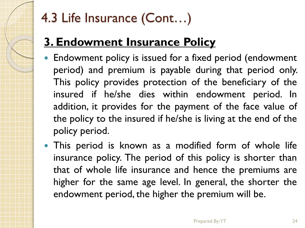 4 3 life insurance cont 10