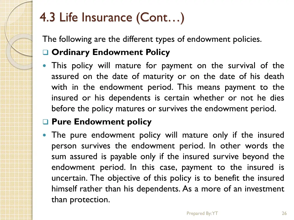 4 3 life insurance cont 12