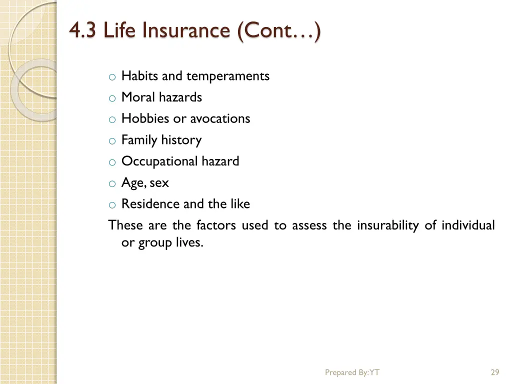 4 3 life insurance cont 15