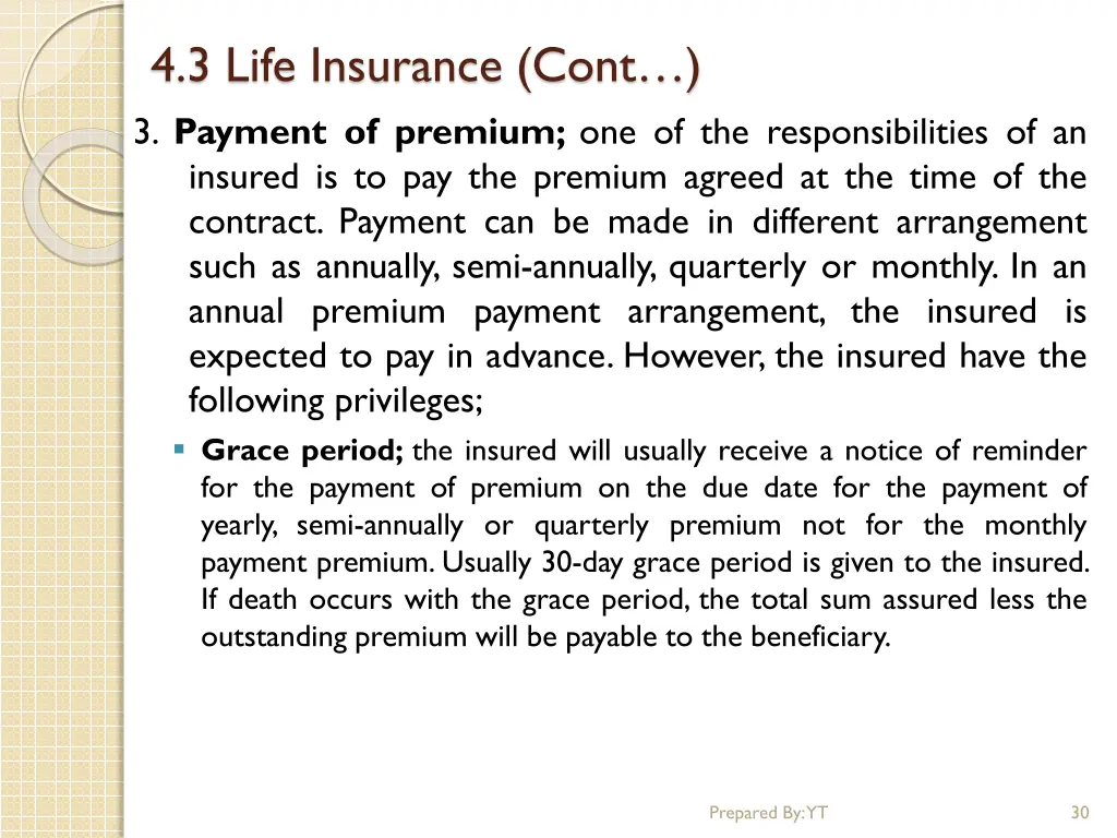 4 3 life insurance cont 16