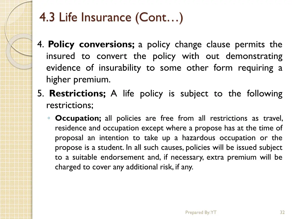 4 3 life insurance cont 18