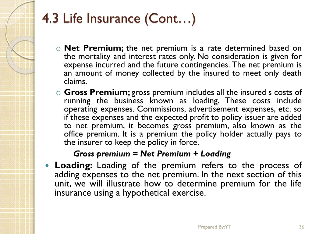 4 3 life insurance cont 22