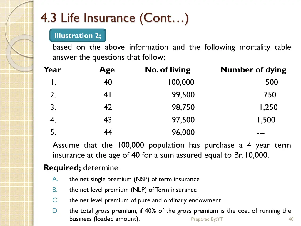 4 3 life insurance cont 26