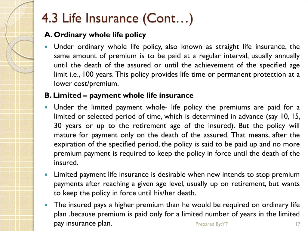 4 3 life insurance cont 3