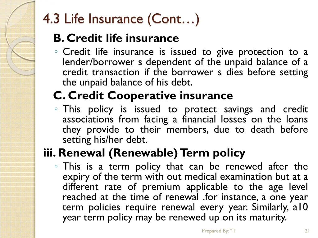 4 3 life insurance cont 7