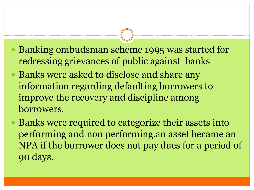 banking ombudsman scheme 1995 was started