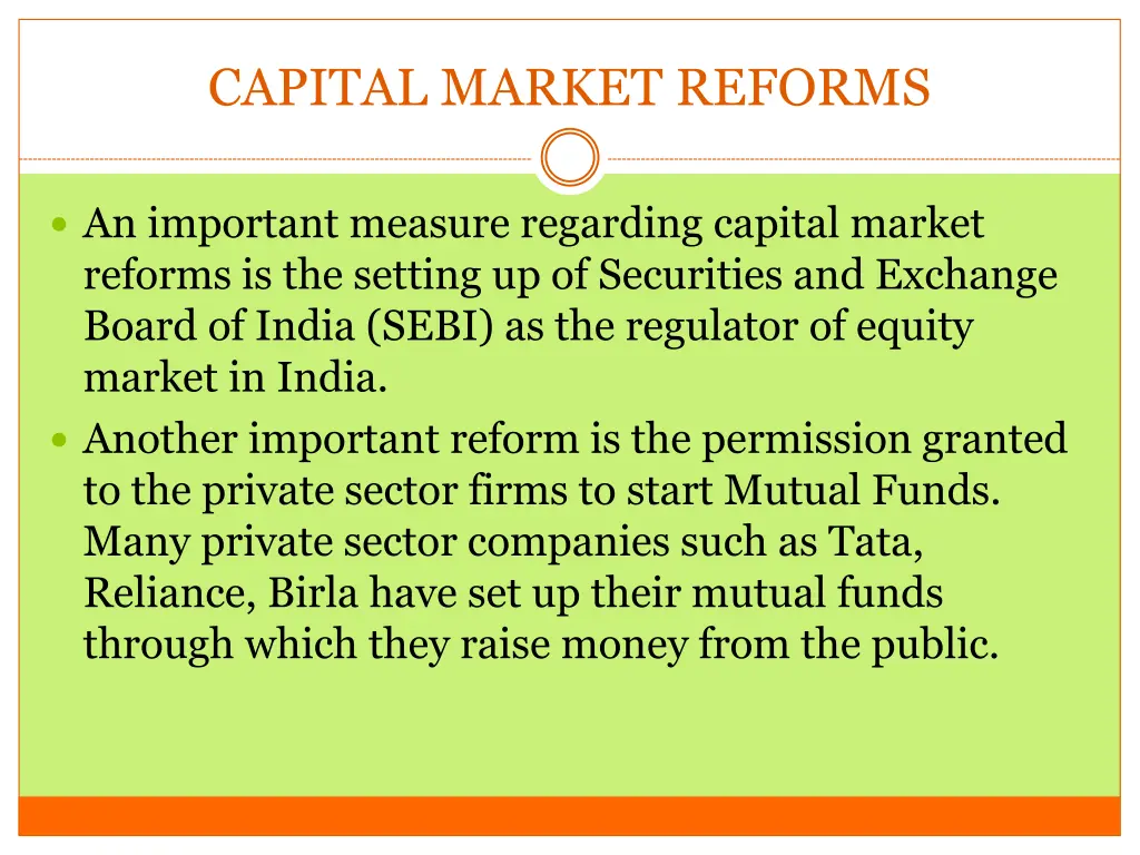 capital market reforms