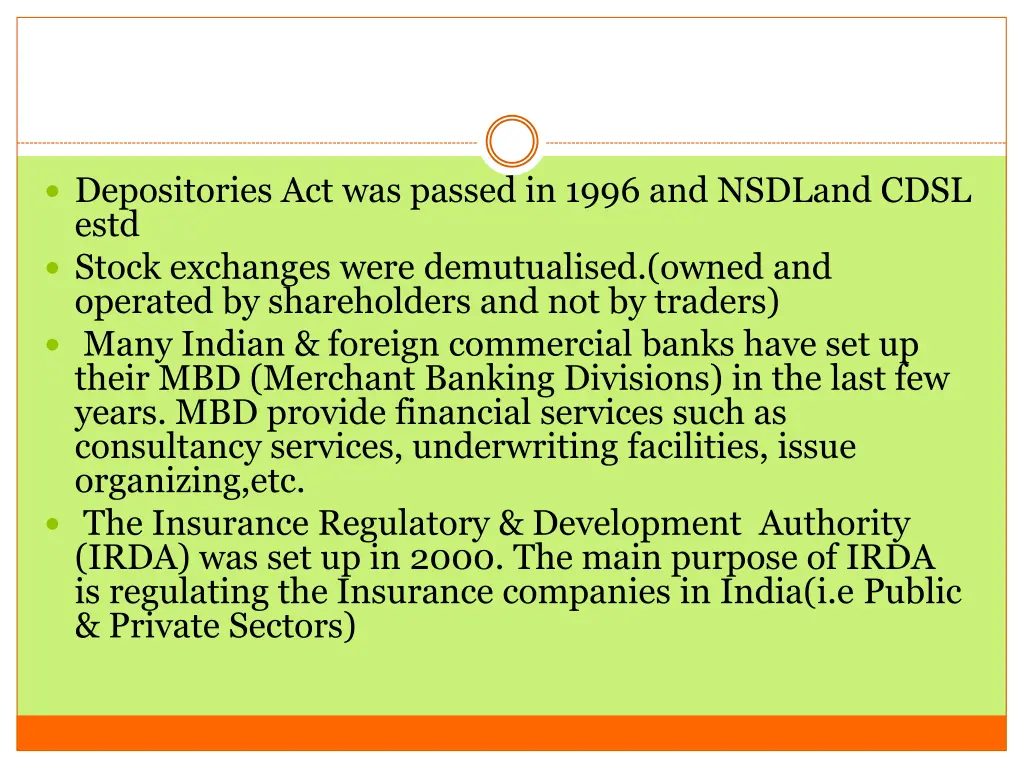 depositories act was passed in 1996 and nsdland