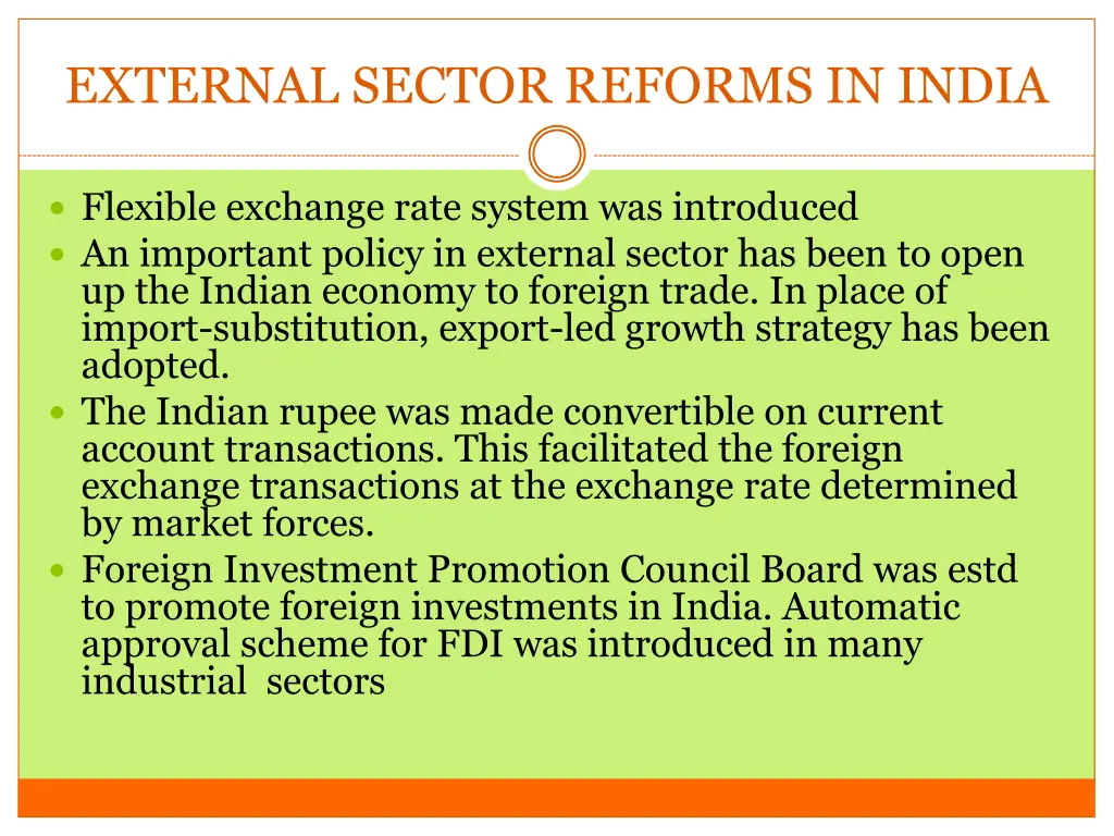 external sector reforms in india