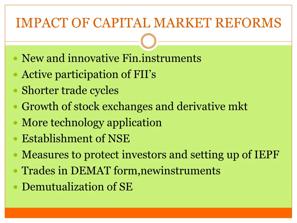 impact of capital market reforms