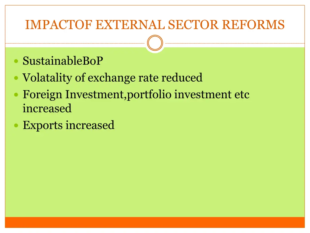 impactof external sector reforms