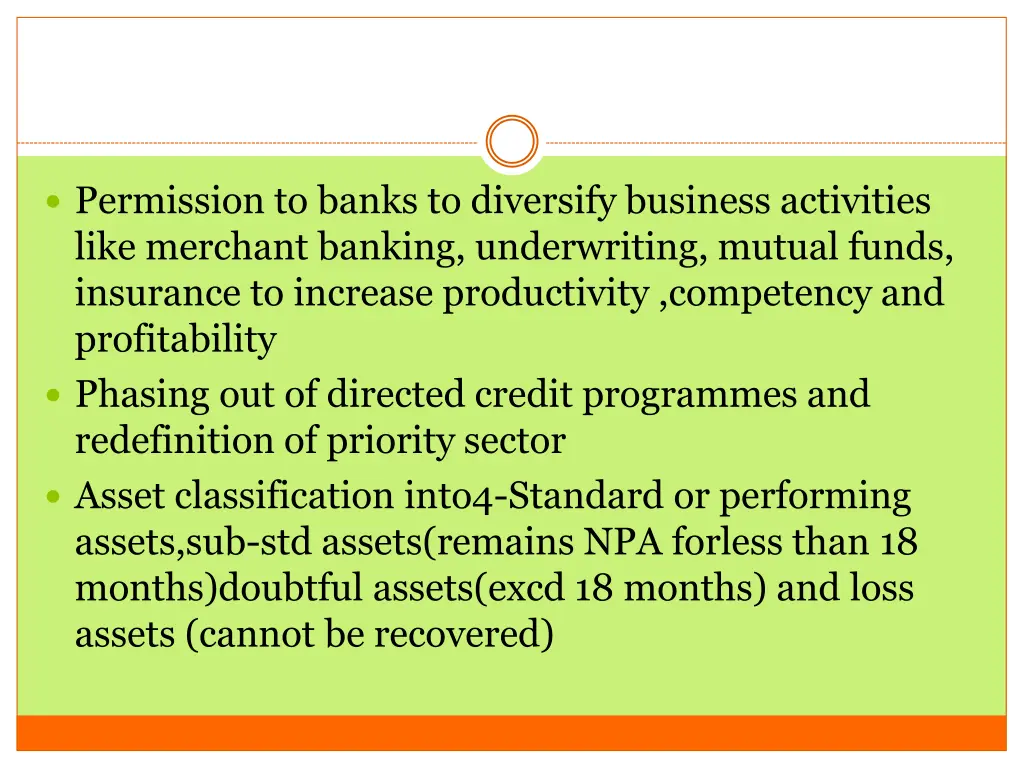 permission to banks to diversify business