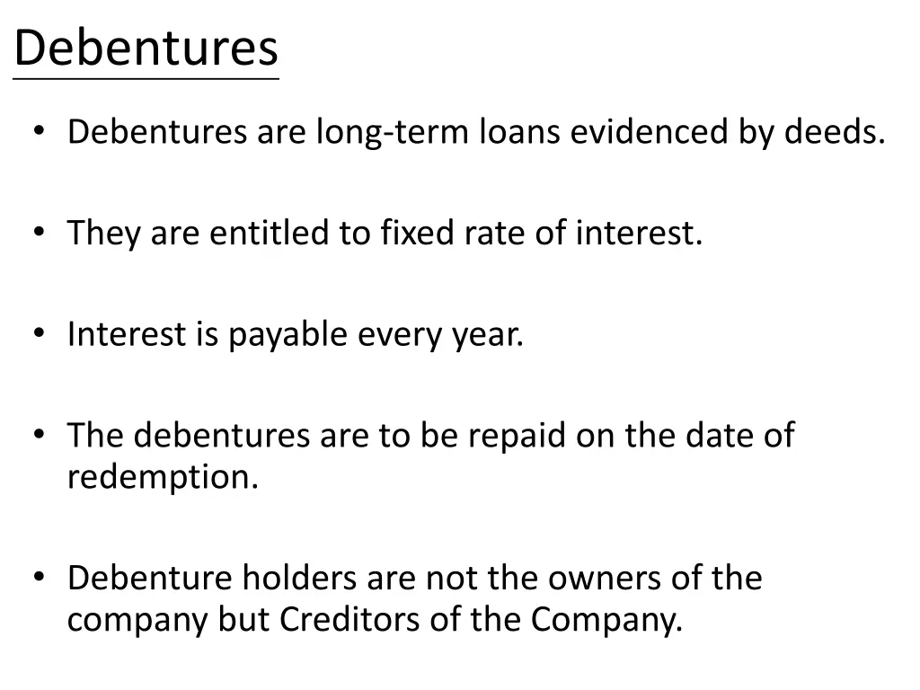 debentures