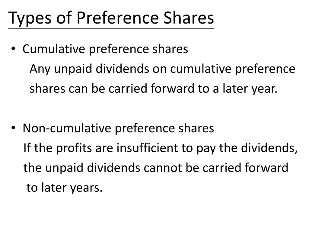 types of preference shares