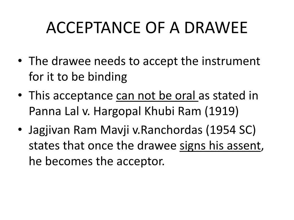 acceptance of a drawee