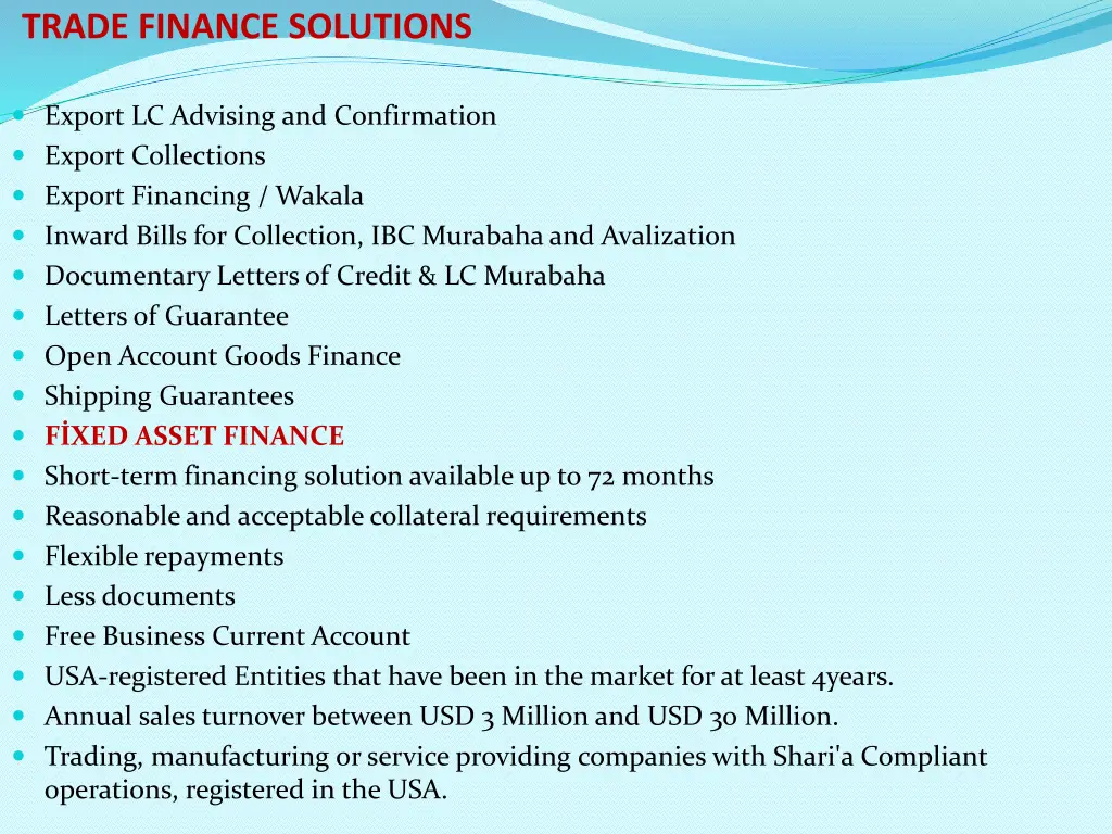 trade finance solutions