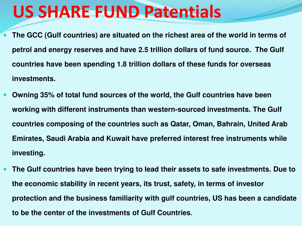 us share fund patentials