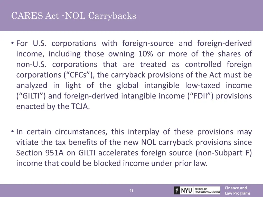 cares act nol carrybacks 2