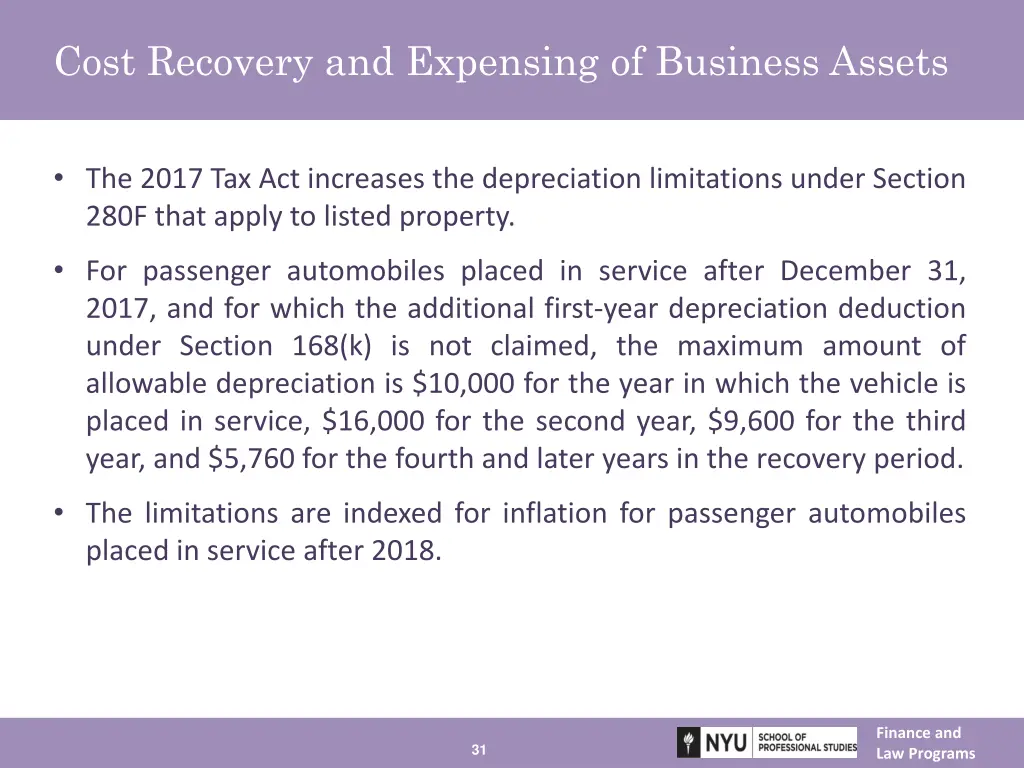 cost recovery and expensing of business assets 2