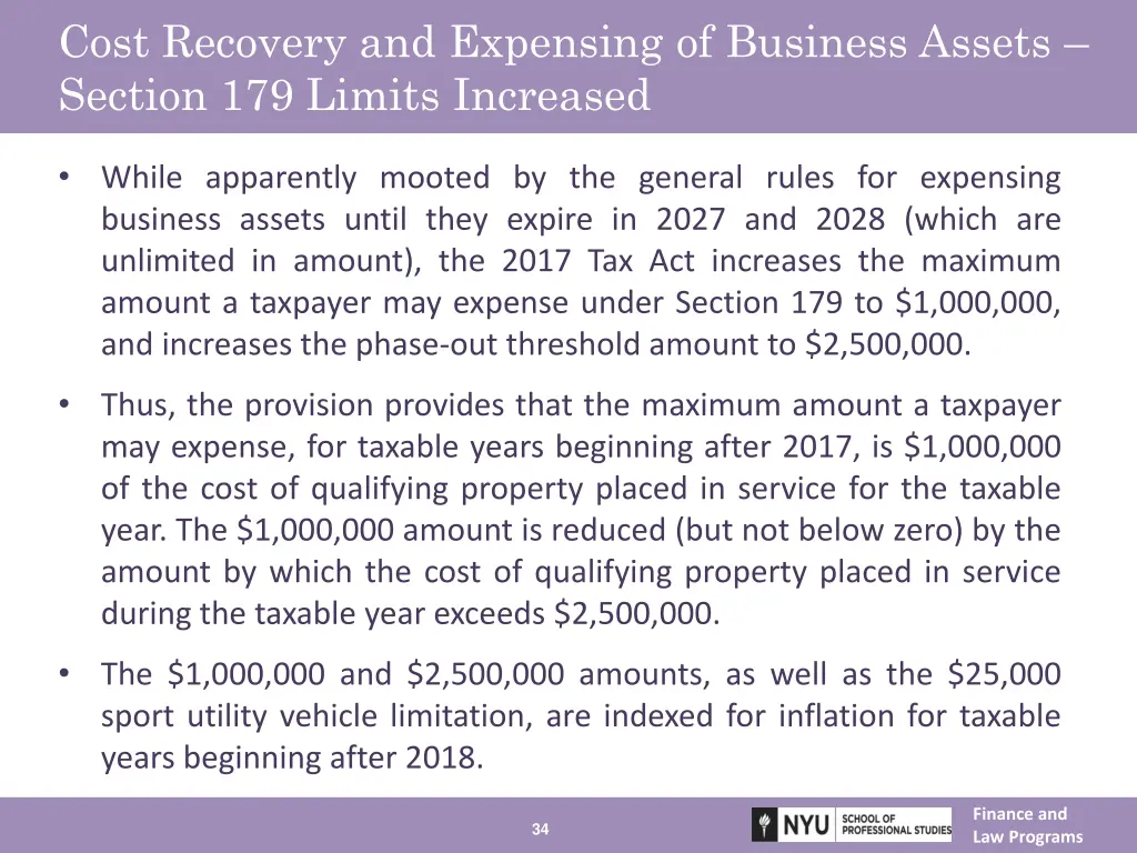 cost recovery and expensing of business assets 3