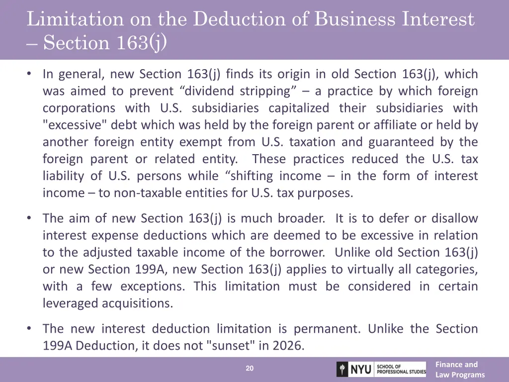 limitation on the deduction of business interest