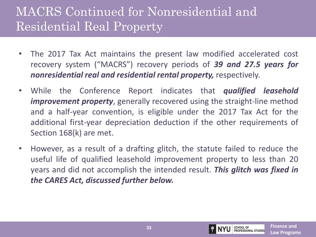 macrs continued for nonresidential