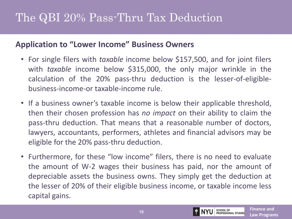 the qbi 20 pass thru tax deduction 2