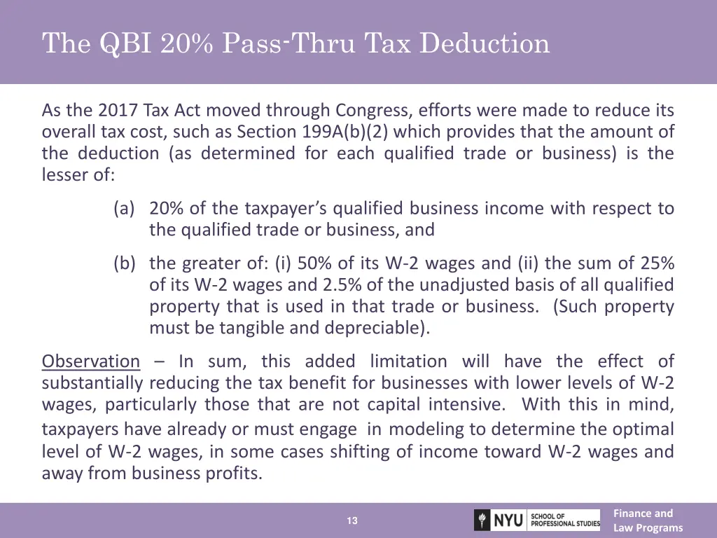 the qbi 20 pass thru tax deduction