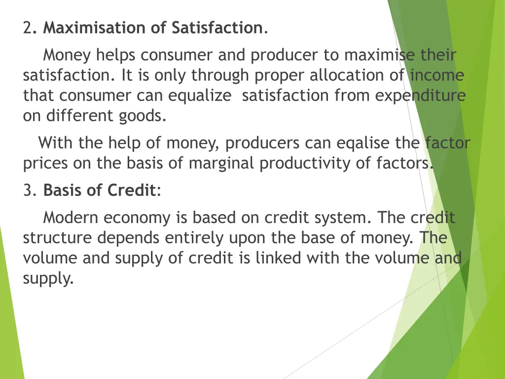 2 maximisation of satisfaction money helps