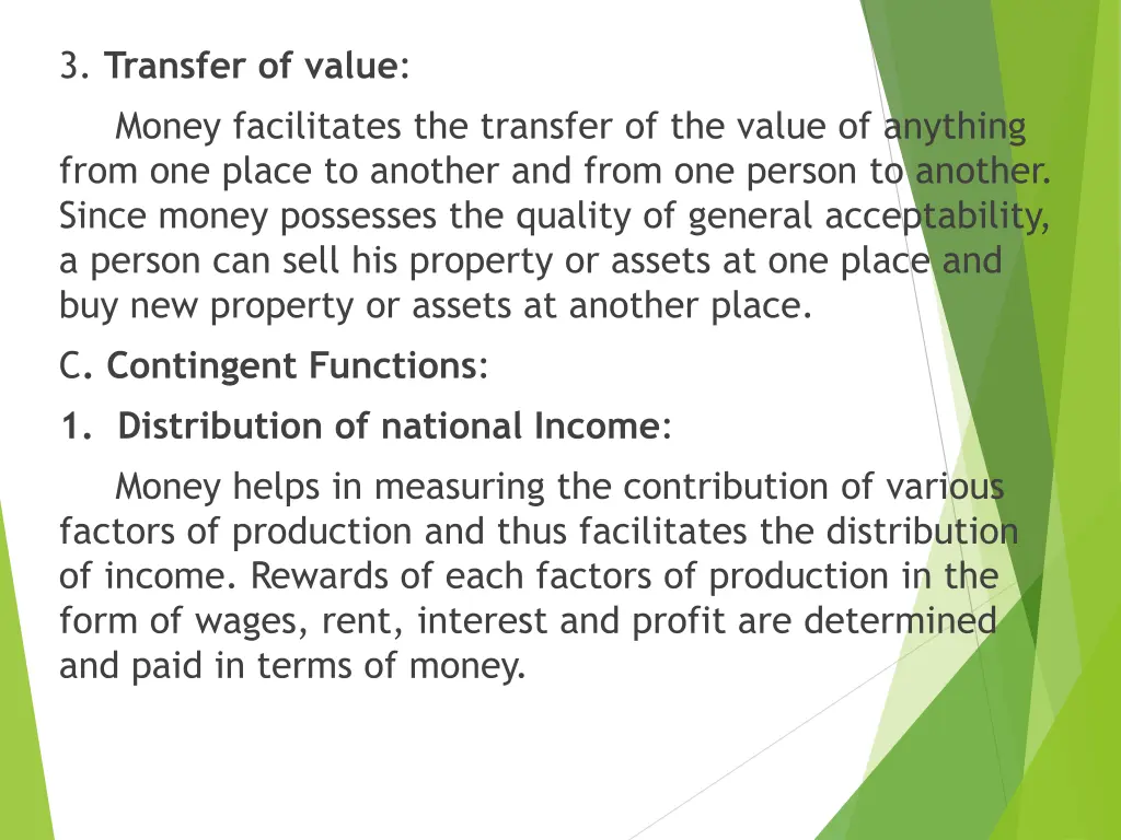 3 transfer of value money facilitates