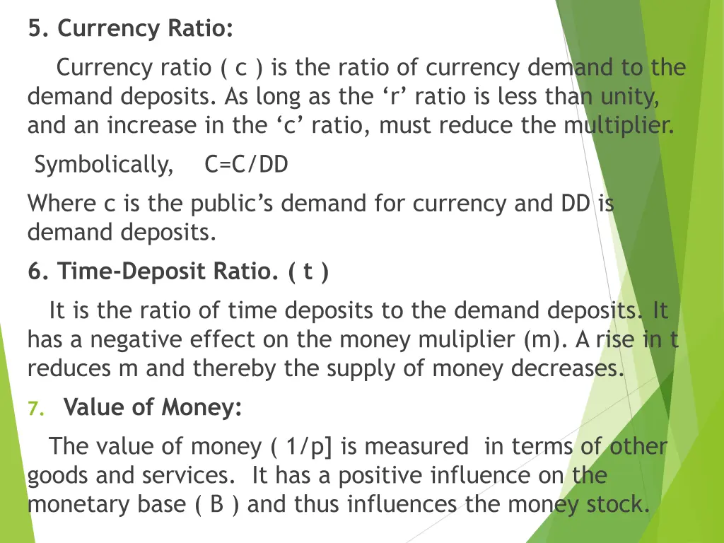 5 currency ratio currency ratio c is the ratio