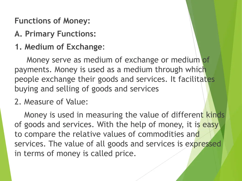 functions of money a primary functions 1 medium