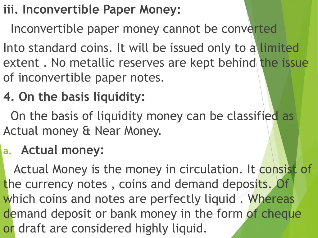 iii inconvertible paper money inconvertible paper