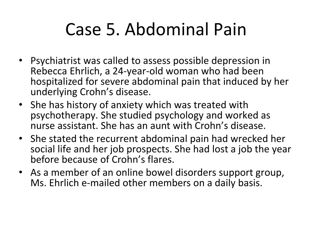 case 5 abdominal pain