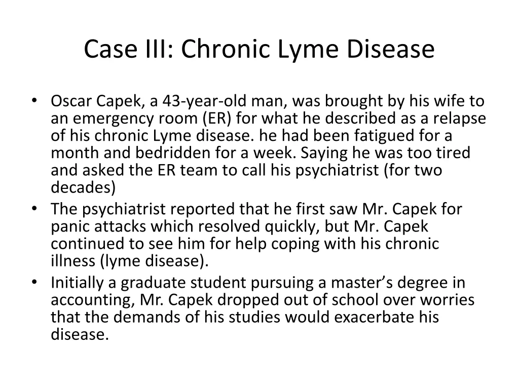 case iii chronic lyme disease