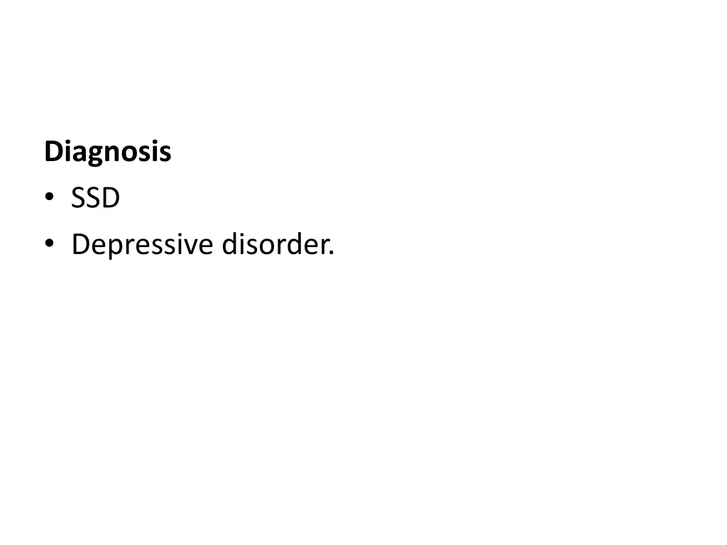 diagnosis ssd depressive disorder