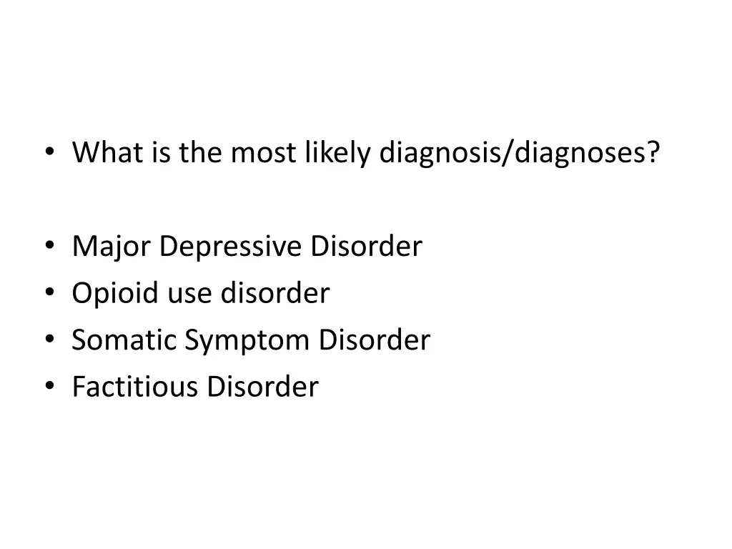 what is the most likely diagnosis diagnoses