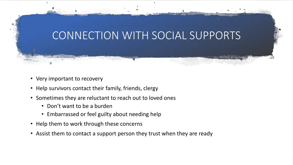 connection with social supports