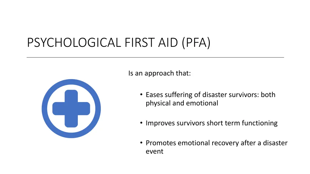 psychological first aid pfa