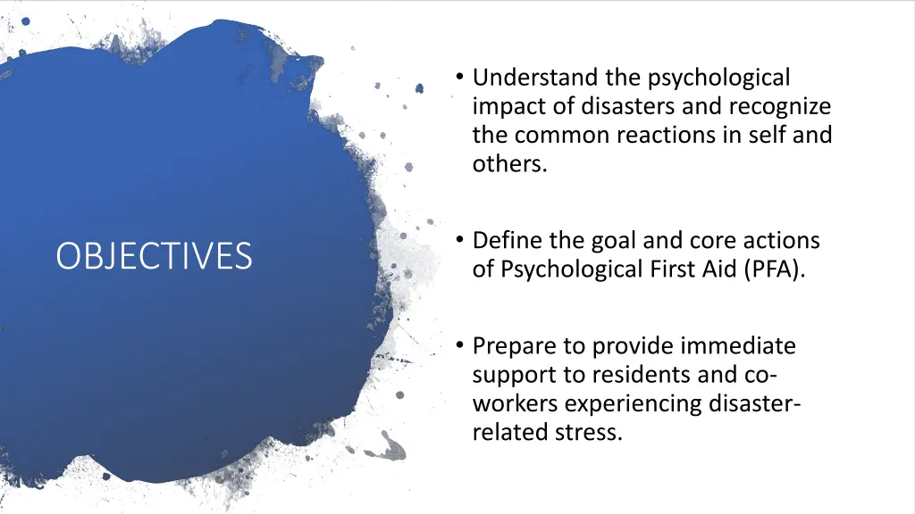 understand the psychological impact of disasters