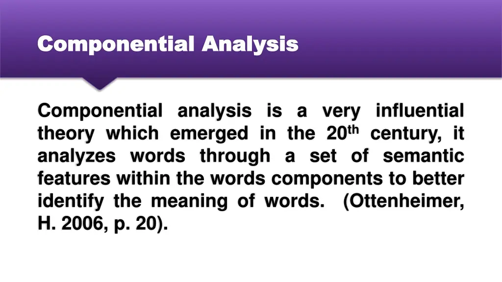 componential analysis componential analysis