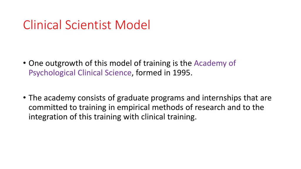 clinical scientist model 1