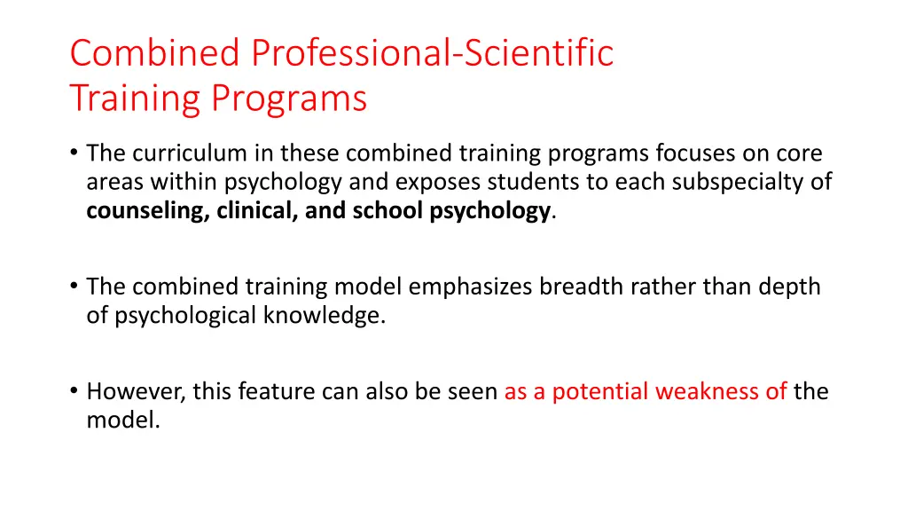 combined professional scientific training programs 1