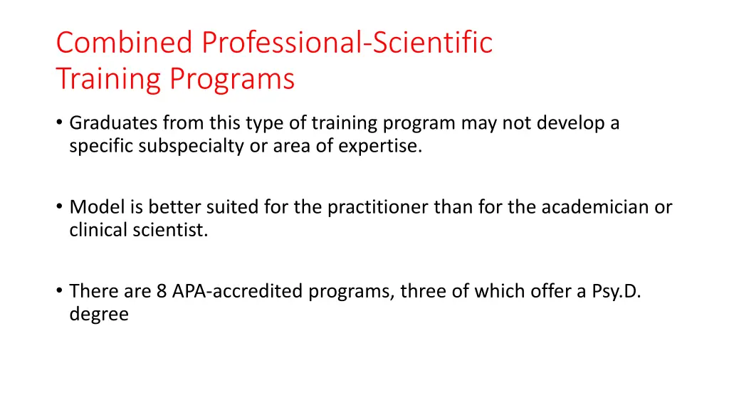 combined professional scientific training programs 2