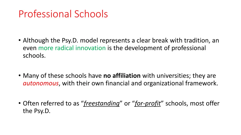 professional schools