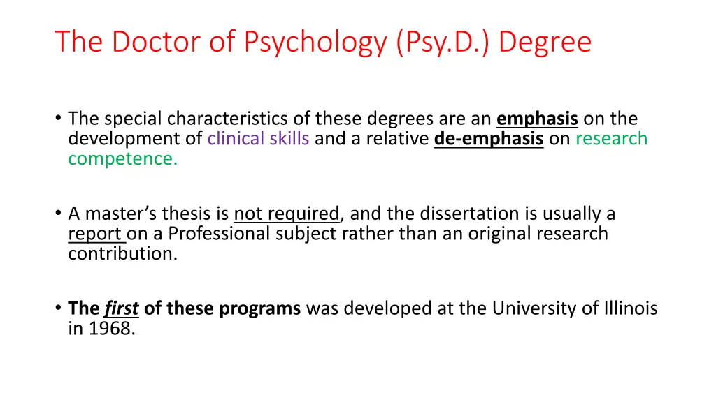 the doctor of psychology psy d degree