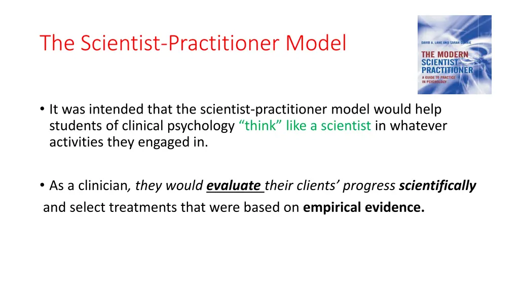 the scientist practitioner model 4