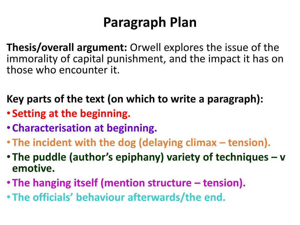 paragraph plan