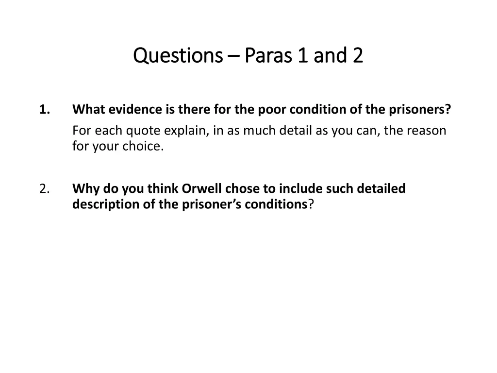 questions questions paras 1 and 2 paras 1 and 2